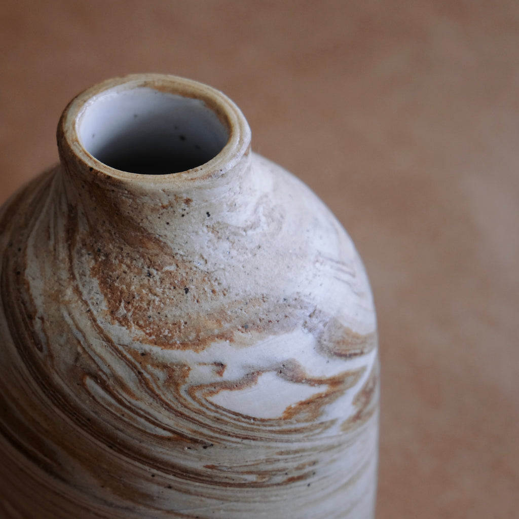 Short Vase — Light Marble