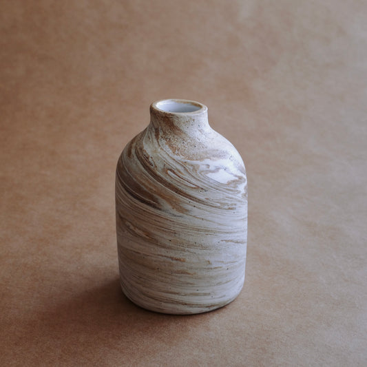 Short Vase — Light Marble