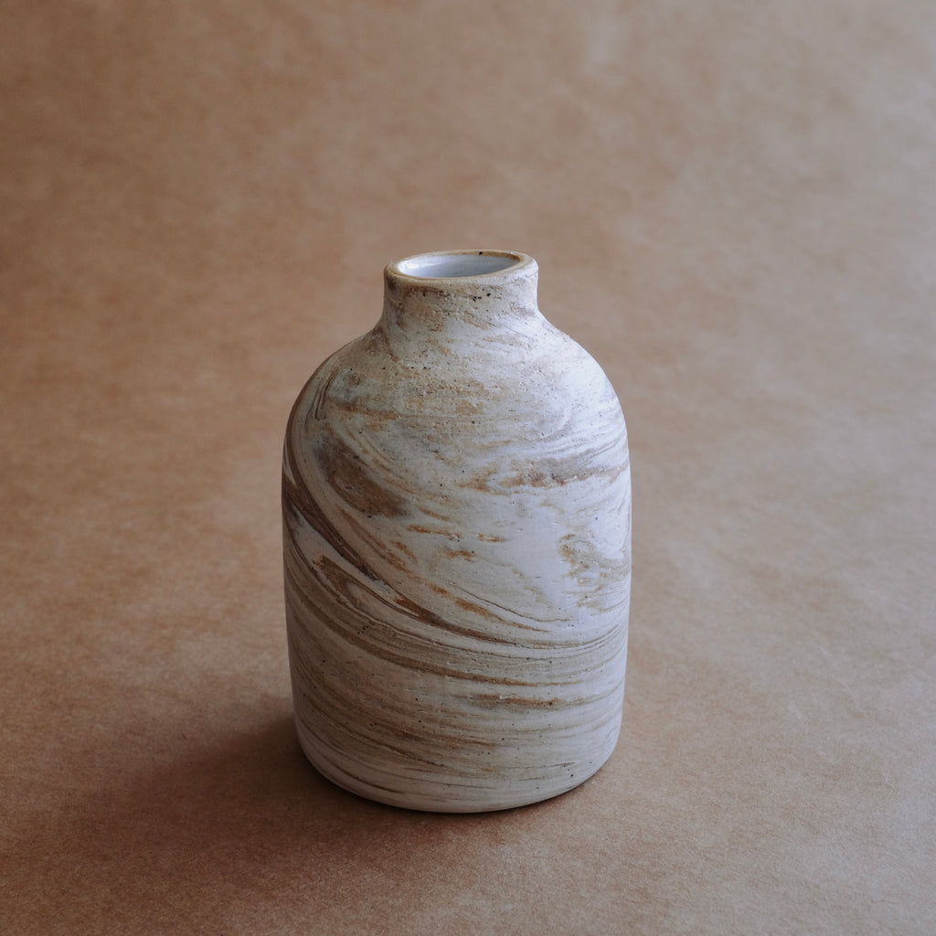 Short Vase — Light Marble