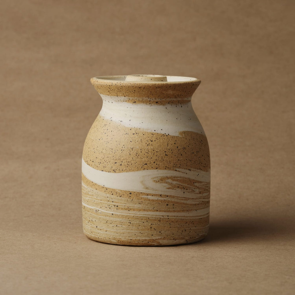 Jar with Honey Dipper — Light Marble