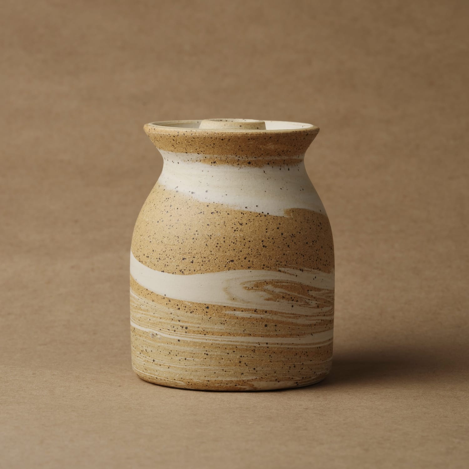 Jar with Honey Dipper — Light Marble