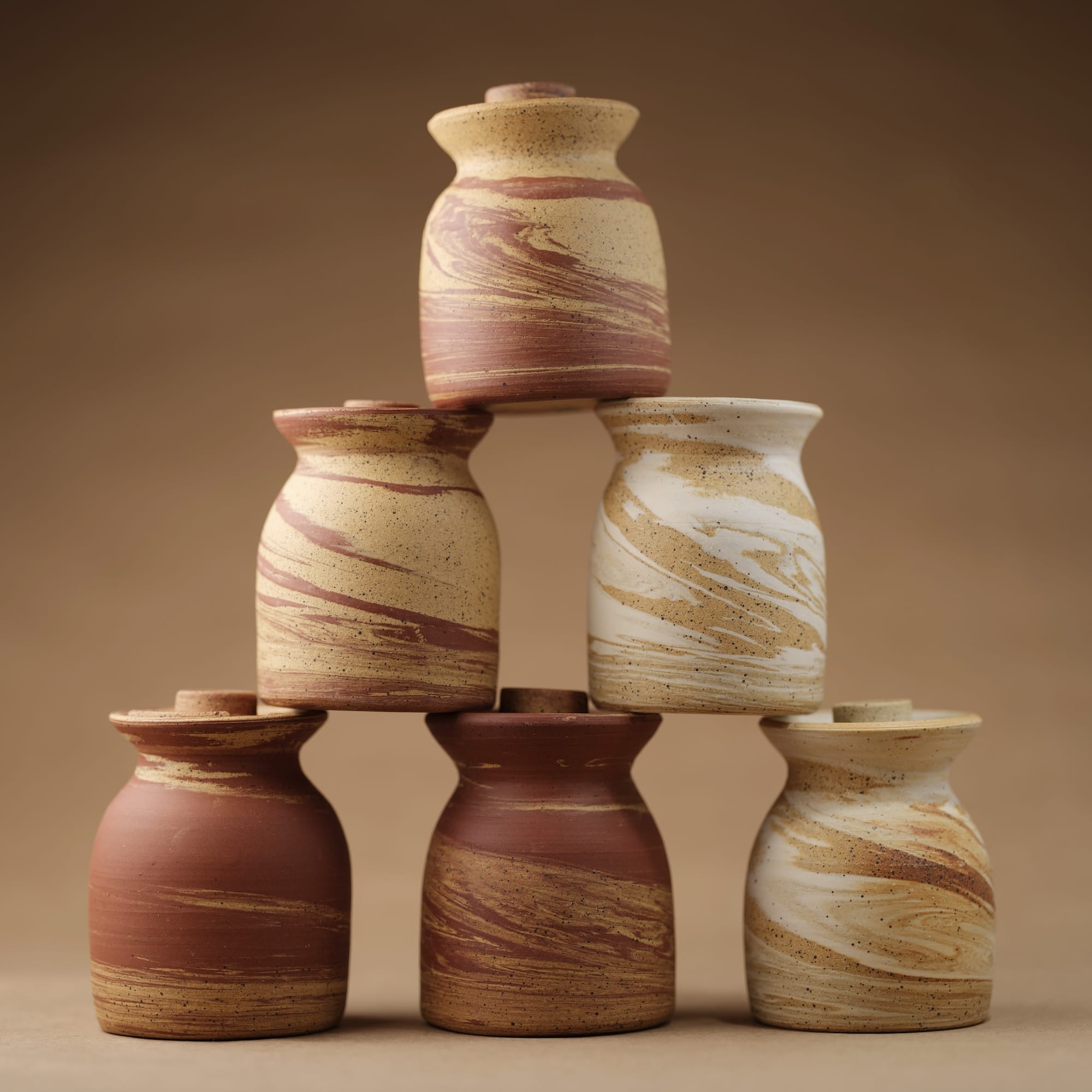 Jar with Honey Dipper — Light Marble