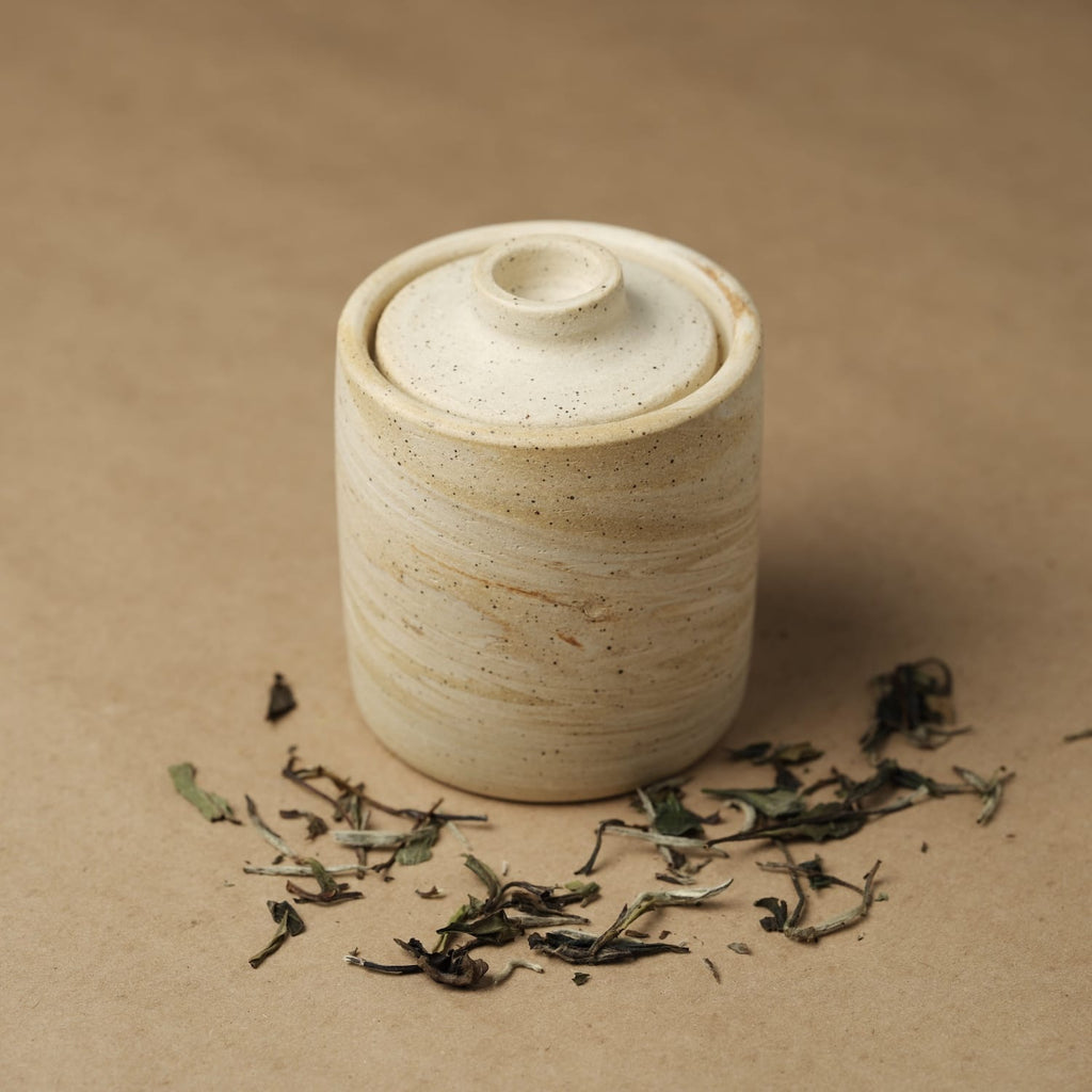 Jar with Lid — Light Marble